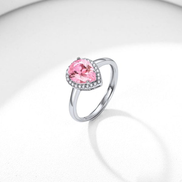 925 Sterling Silver Teardrop Shape Birthstone Promise Ring