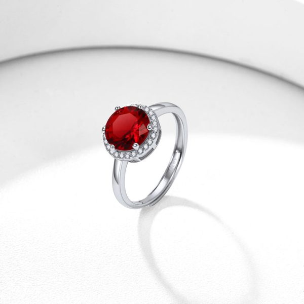 925 Sterling Silver Round Shape Birthstone Promise Ring